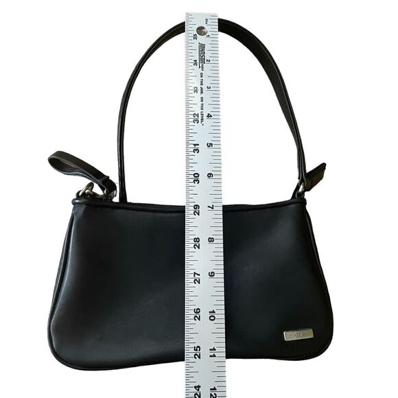 Vintage 90s Y2K Nine West Black Leather Mini Shoulder Bag - Picture 5 of 6